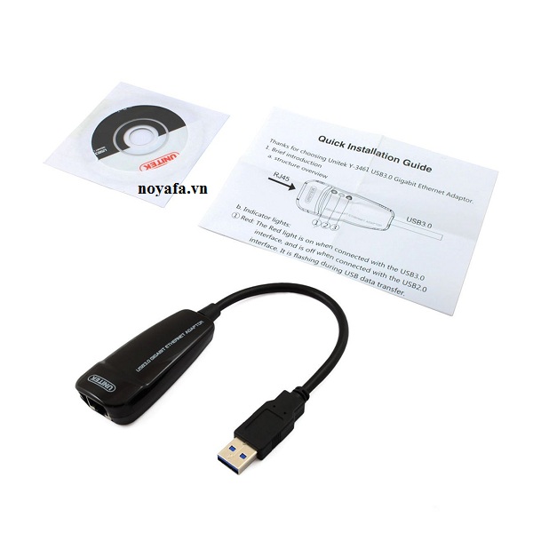 Dây cáp chuyển đổi Usb to lan 3.0 sang Lan Unitek Y-3461